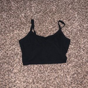 black cropped top